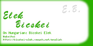 elek bicskei business card